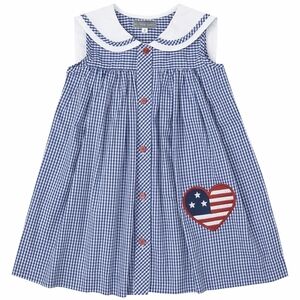 Blue Gingham Kids Casual Dress